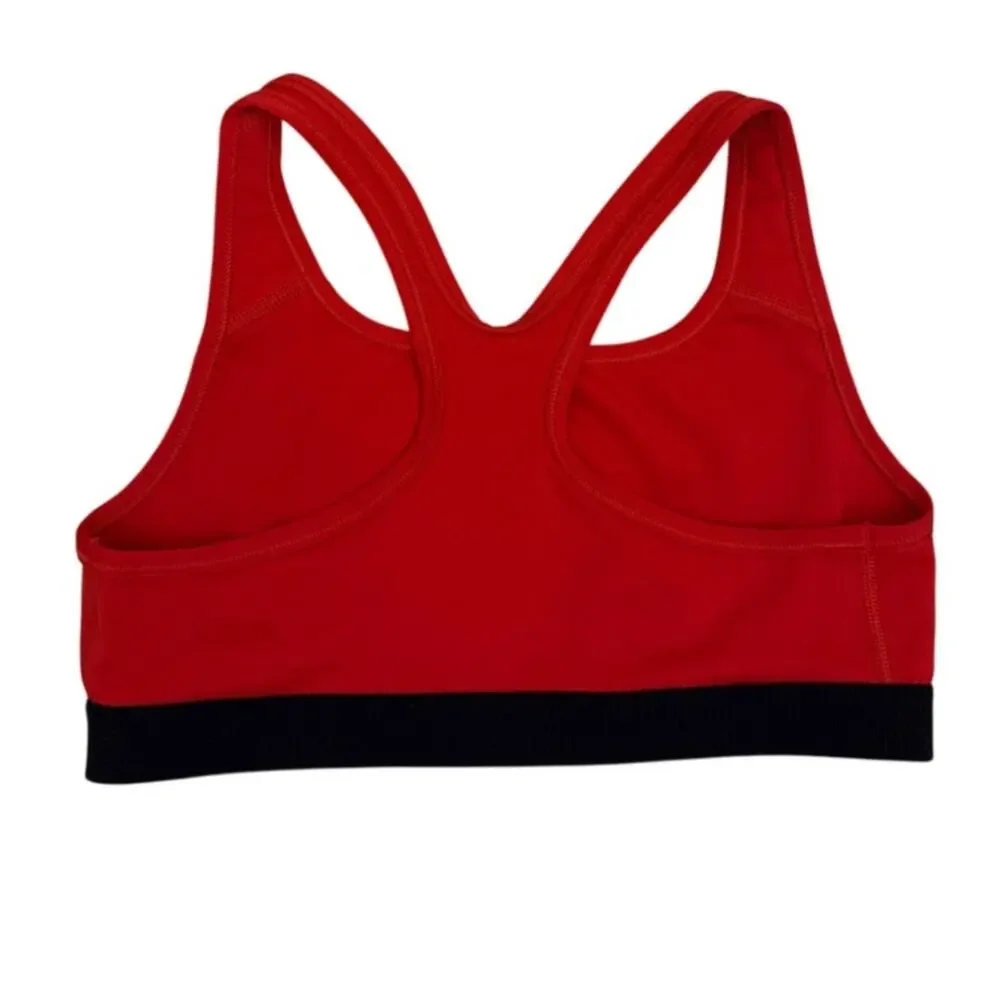 Nike Dri Fit Racerback Red Black Athletic Sports Bra Size Youth Large